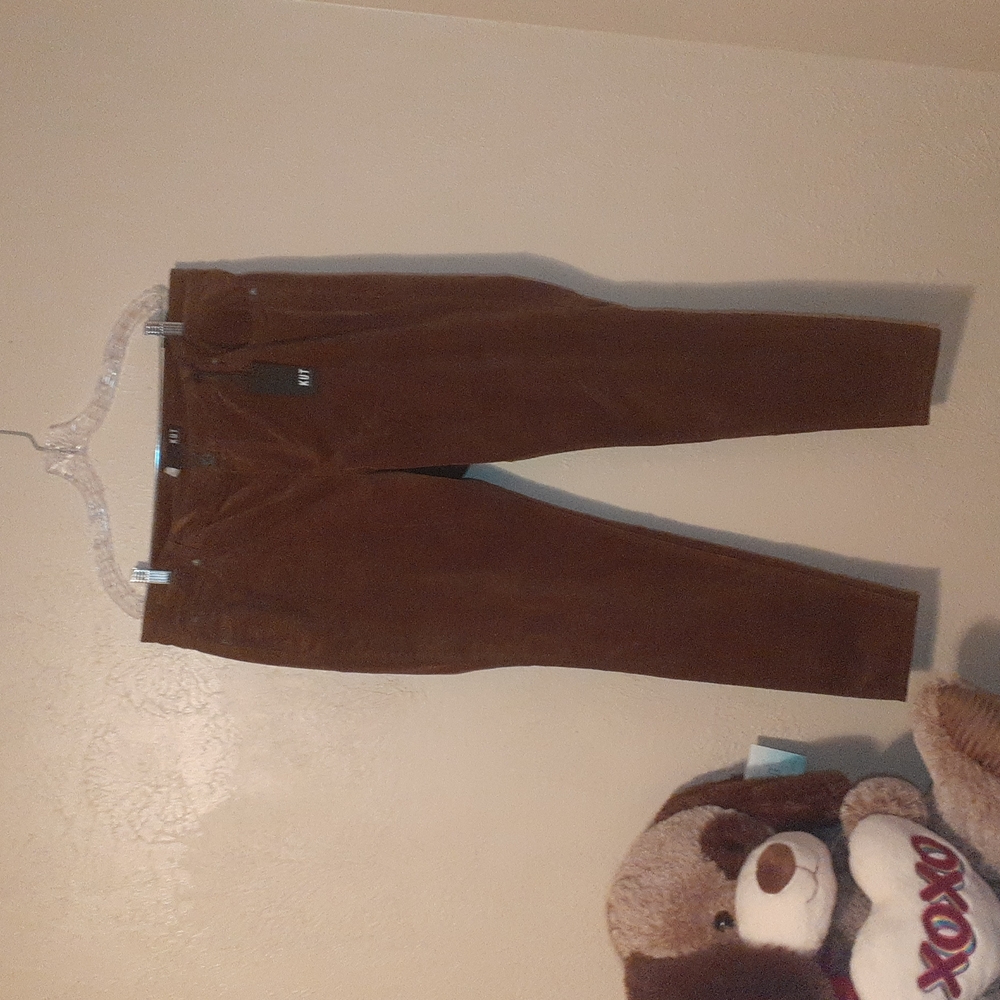 KUT FROM THE KLOTH chocolate brown velvet womens pants size 18W beautiful💖